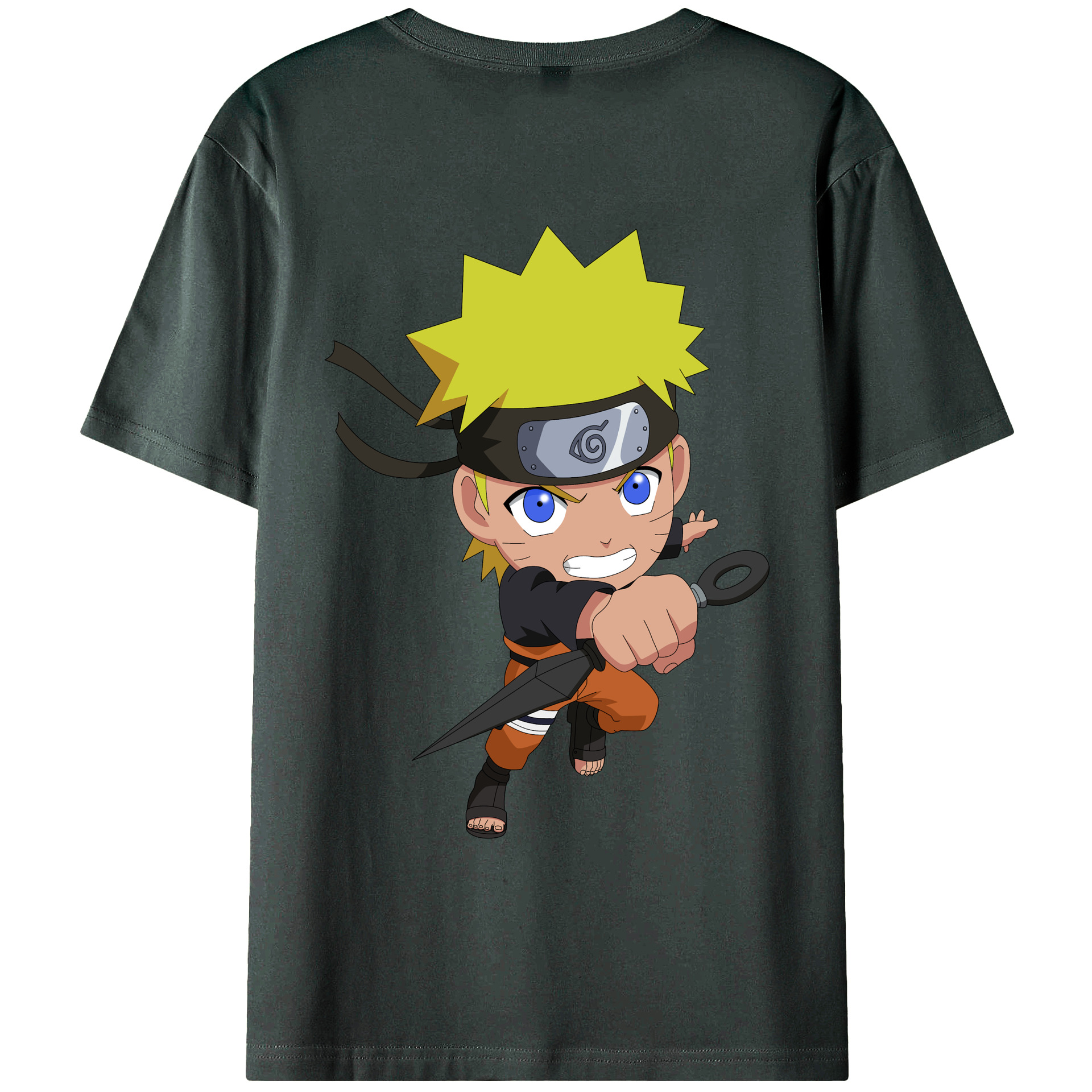 （画像用） NARUTO -ナルト- うずまき ナルト Uzumaki Naruto 綿100％ メンズ半袖Tシャツ（バックプリント） 通気性
